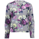 Carven Women's Print Floral Jersey Sweat - Blue