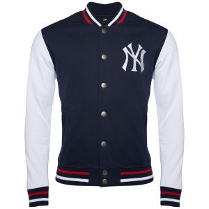 letterman houton yankees majestic fleece navy jacket