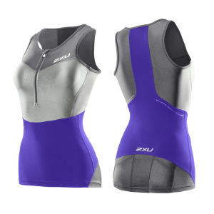 2XU Women's G:2 Compression Triathlon Singlet - Purple Hue/Charcoal