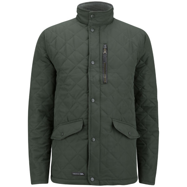 Trespass Men's Argyle Quilt Jacket Olive Clothing
