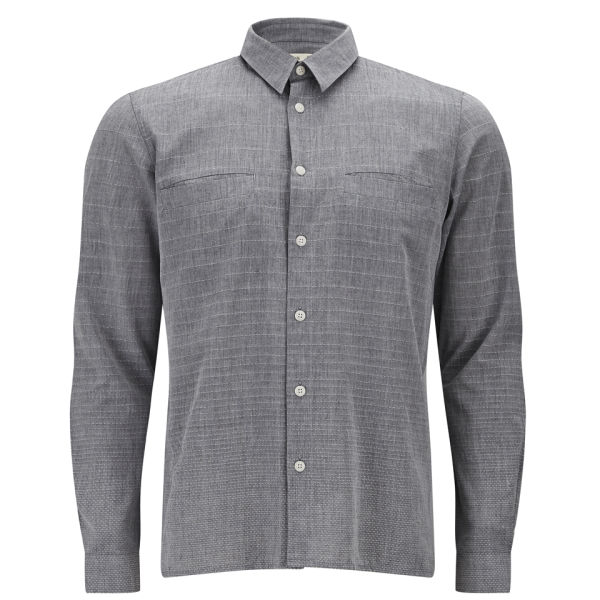 Folk Men's Straight Hem Home Shirt - Fade Out Dot Charcoal - Free UK ...