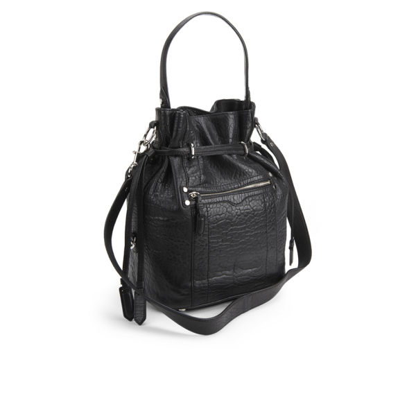 Rebecca Minkoff Harley Leather Bucket Bag Black Free UK Delivery