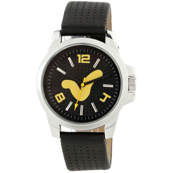 Voi Men's Black Strap Yellow Logo Watch Clothing | TheHut.com