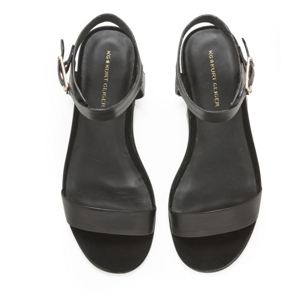 KG Kurt Geiger Women's Maddox Flat Leather Sandals - Black | FREE UK ...
