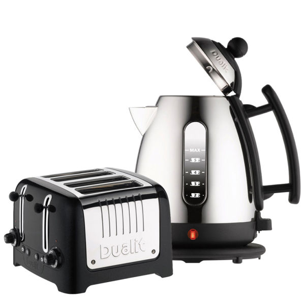 Dualit Jug Kettle and 4 Slot Toaster Bundle Black IWOOT