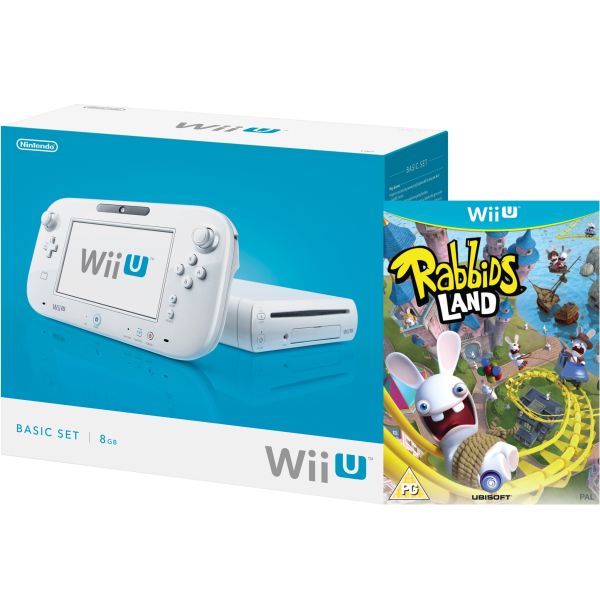 Wii U Console 8GB Basic Pack White (Includes Rabbids Land) Games