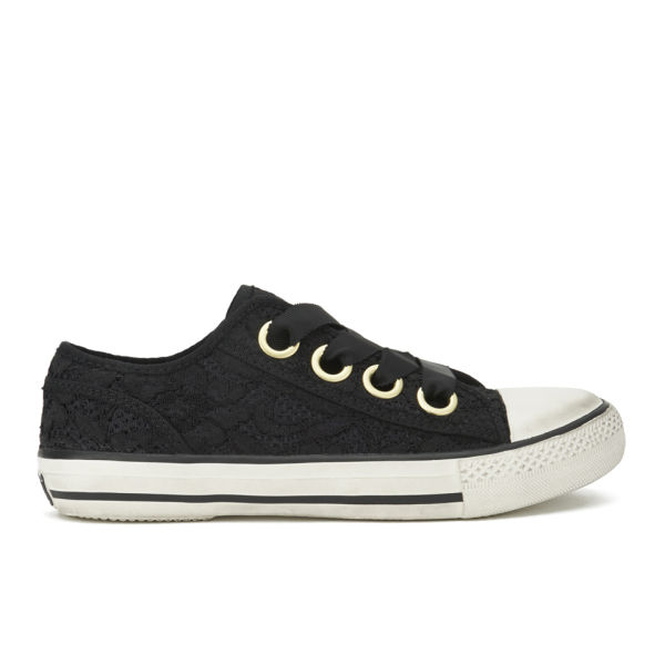 black trainers with flowers