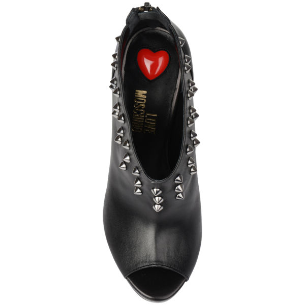 Love Moschino Women's Studded Heeled Ankle Boots - Black | FREE UK