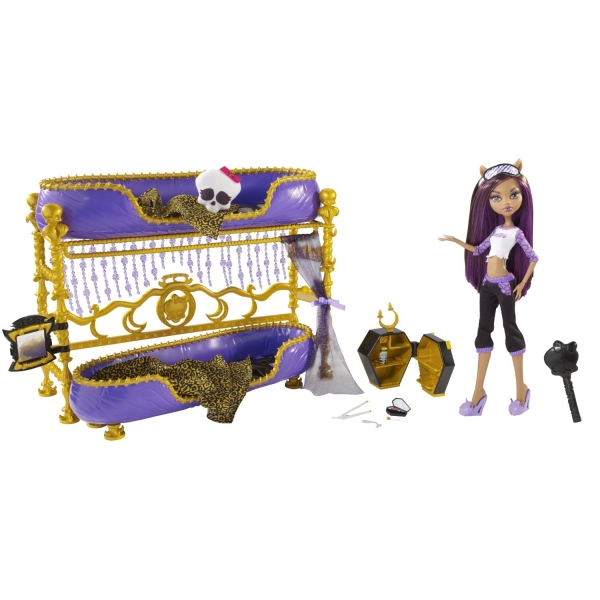monster high dead tired bed clawdeen wolf doll and bed playset toys