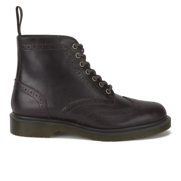 Dr. Martens Men's Core Affleck Brogues Leather Boots Dark Brown
