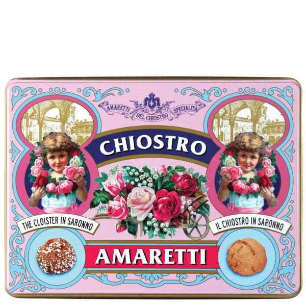 Soft and Crunchy Amaretti in Pink Retro Tin      Parties