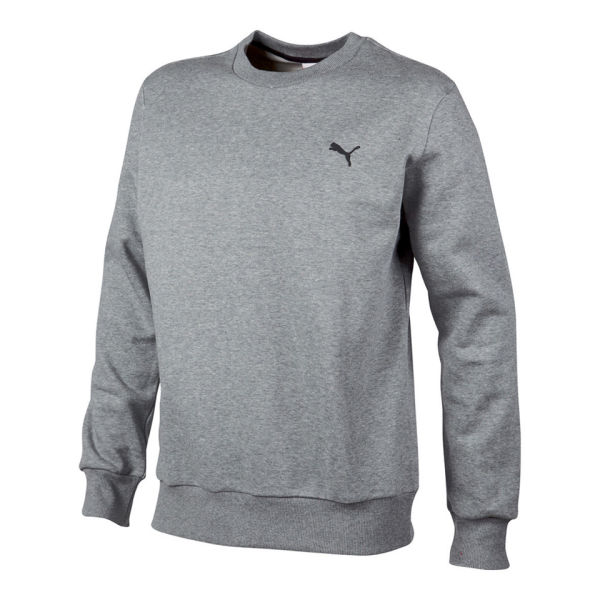 Puma Men's Essential Crew Neck Sweatshirt - Grey/Black Mens Clothing ...