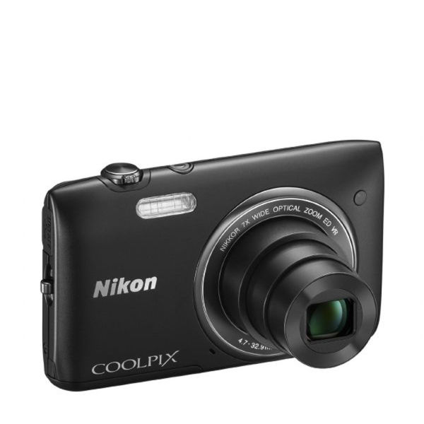 Nikon Coolpix S3500 Compact Digital Camera - Black (20MP, 7x Optical ...