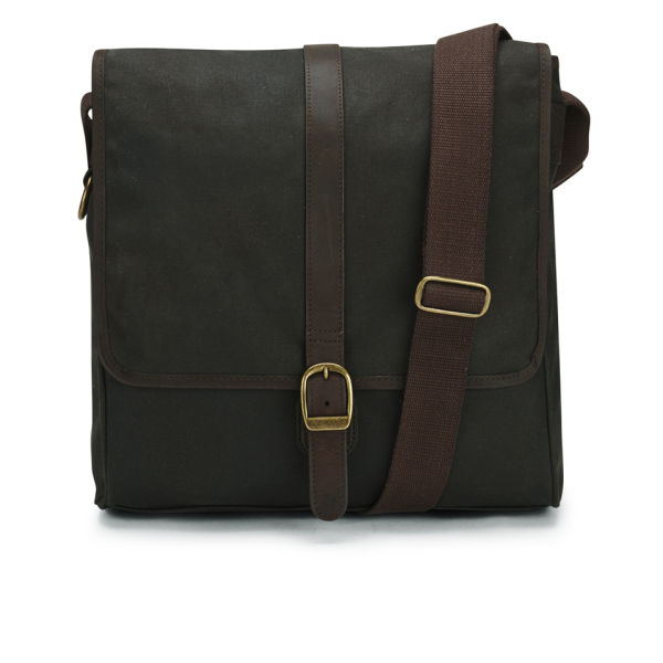 Barbour Wax Leather Mail Cross Body Bag - Olive - Free UK Delivery over £50