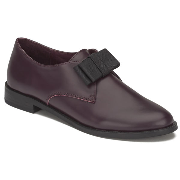 FTroupe Women�s Bow Leather Shoes Burgundy Free UK