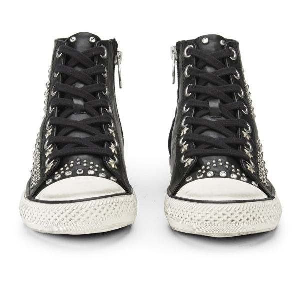black studded trainers womens