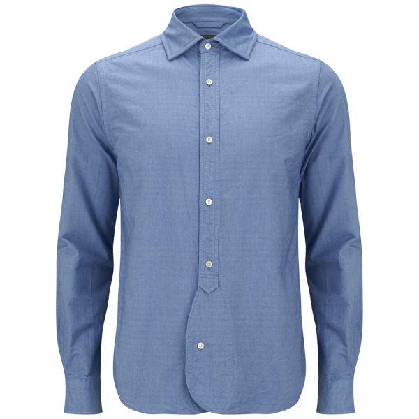 Nigel Cabourn Men's BD Heavy Oxford Cotton Shirt - Sky Blue - Free UK ...