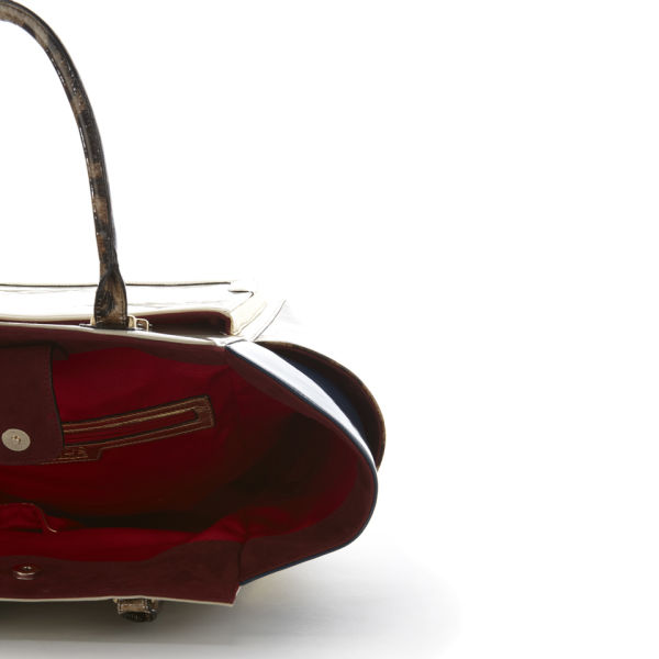 Paul's Boutique Melissa Patent Wing Tote Bag Nude/Leopard