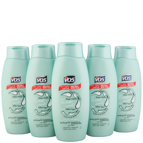 VO5 2 in 1 Shampoo and Conditioner Sheer Vitality Elixir (500ml) (6 bottles) Health & Beauty
