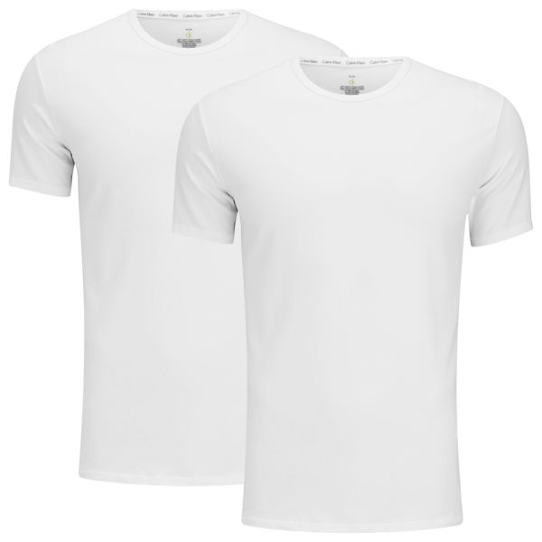 Calvin Klein Men's 2 Pack Crew Neck T-Shirt - White Clothing | TheHut.com