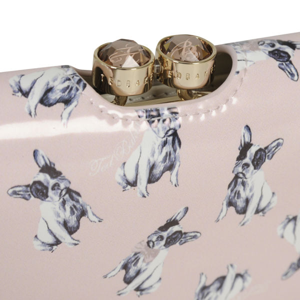 Ted Baker Women's Bobbin Leather Cotton Dog Print Matinee Purse Baby Pink