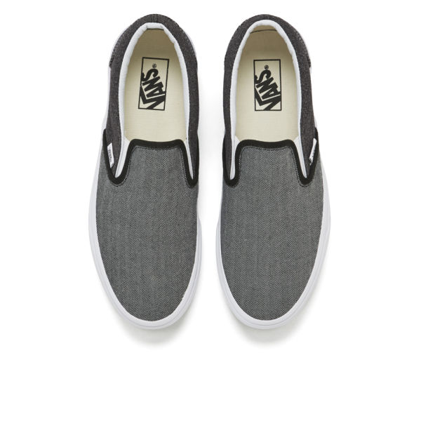 vans slip on suiting black