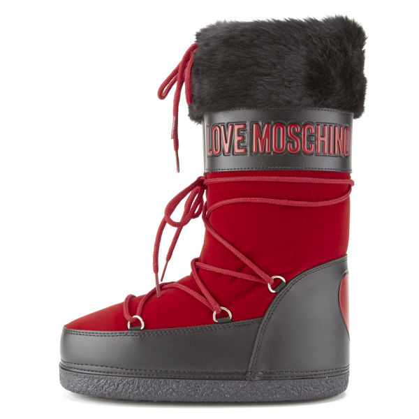 Love Moschino Women's Stivaletto Moon Boots Red/Black FREE UK
