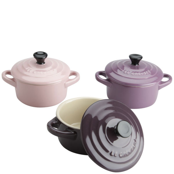 Le Creuset Set of 3 Mini Casserole Dishes - Glamour Pink, Mauve and ...