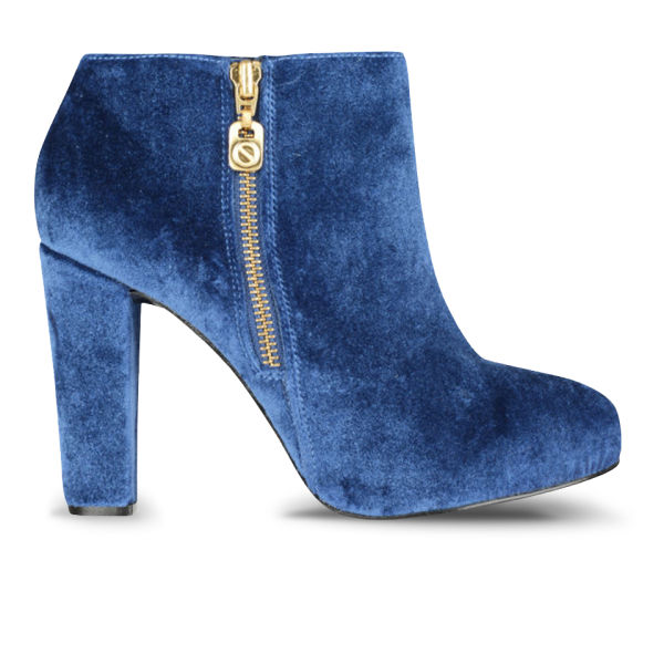 Kat Maconie Women's Camilla Velvet Heeled Ankle Boots - Marinho Blue ...