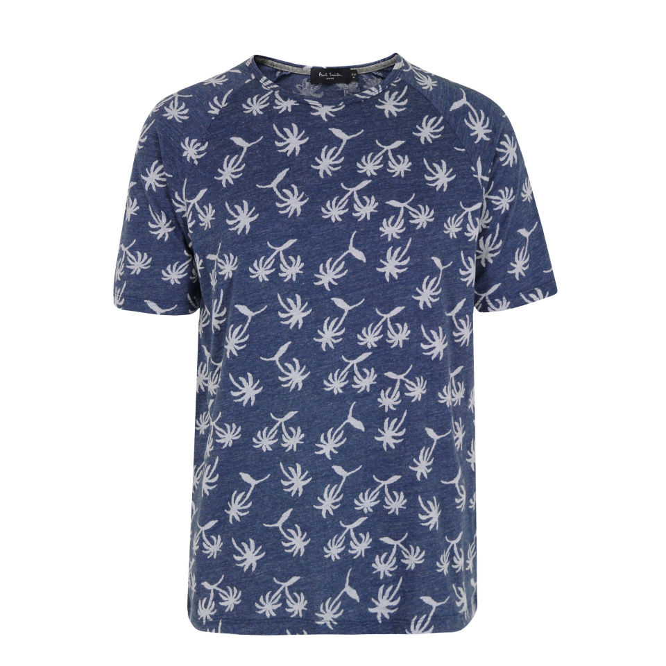 Paul Smith Jeans Men's 358M Palm Tree T-Shirt - Navy - Free UK Delivery ...