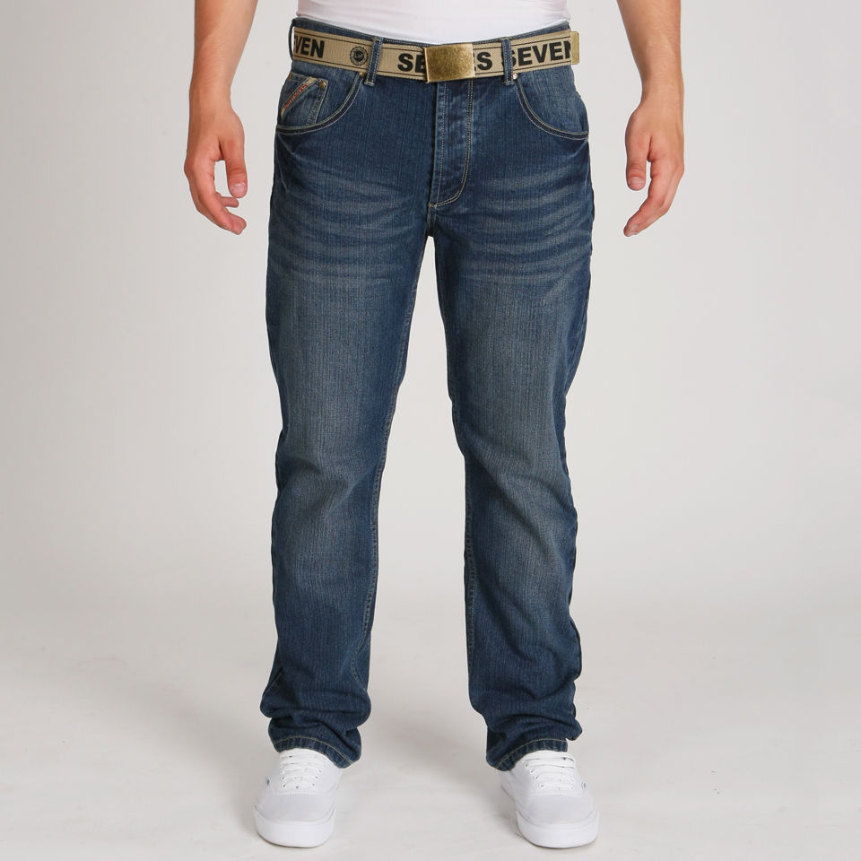 Seven Series Men's Oil Jeans Dark Wash Mens Clothing Zavvi UK
