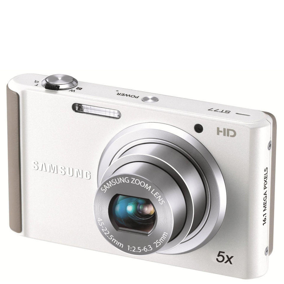 Samsung ST77 Compact Digital Camera (16MP, 5x Optical, 2.7Inch LCD) White Electronics