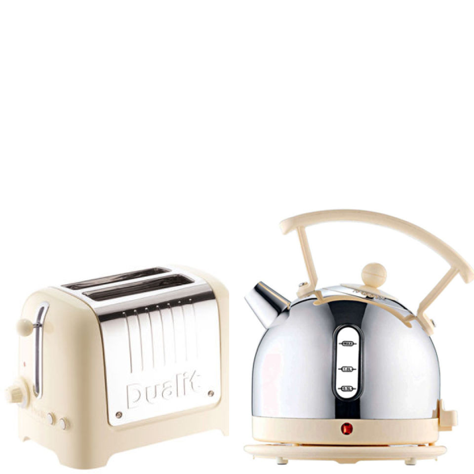Dualit Dome Kettle and 2 Slot Toaster Bundle Cream Homeware