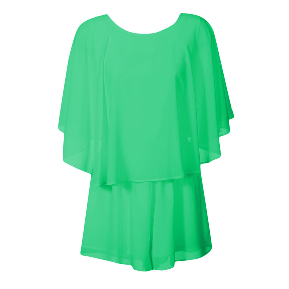 Glamorous Women's Wrap Back Playsuit Mint Green Womens Clothing