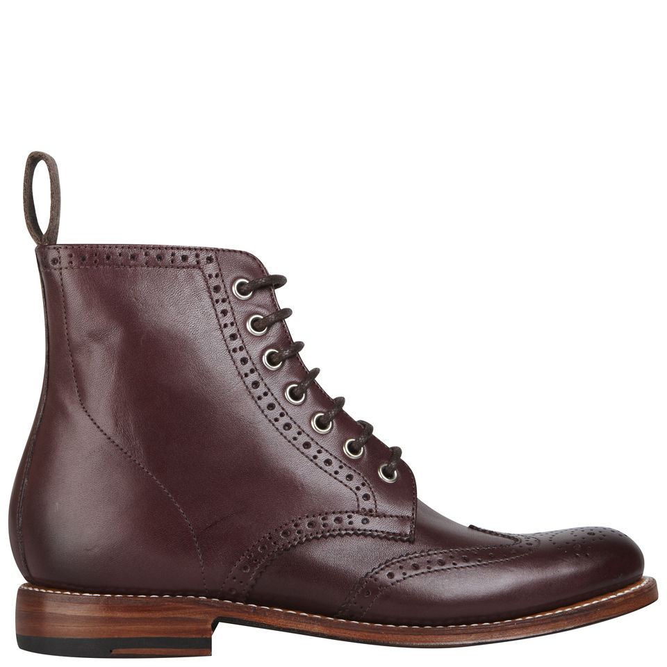 Grenson Women's Ella Brogue Boots Oxblood Free UK Delivery Available
