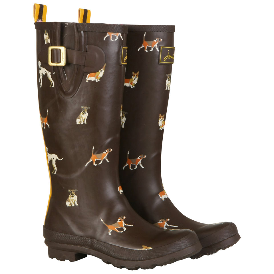 Joules Womens Brown Dog Wellies Brown Clothing