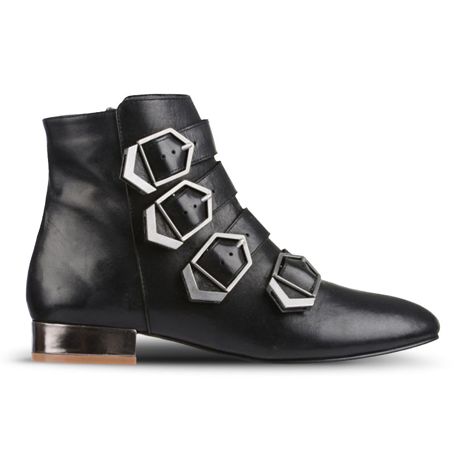 Sam Edelman Women's Nolan Buckle Leather Ankle Boots - Black - Free UK ...