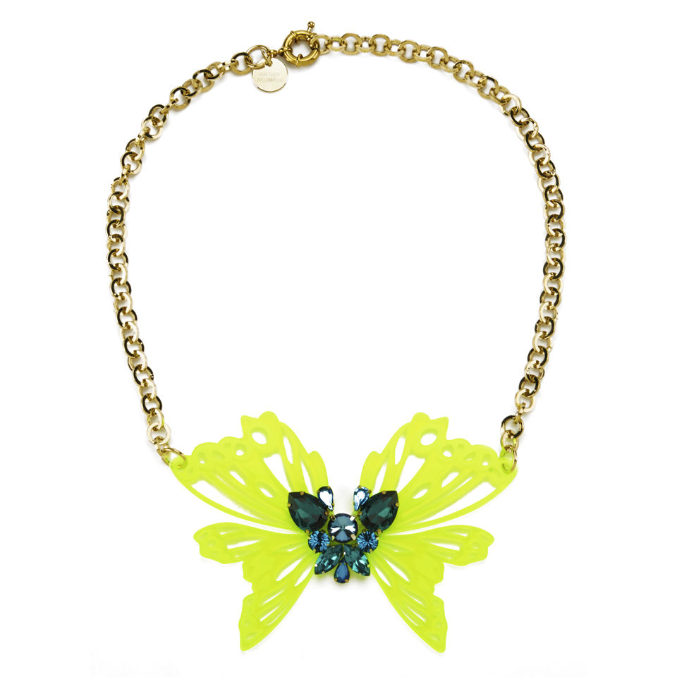 Matthew Williamson Neon Butterfly Necklace - Yellow - Free UK Delivery ...