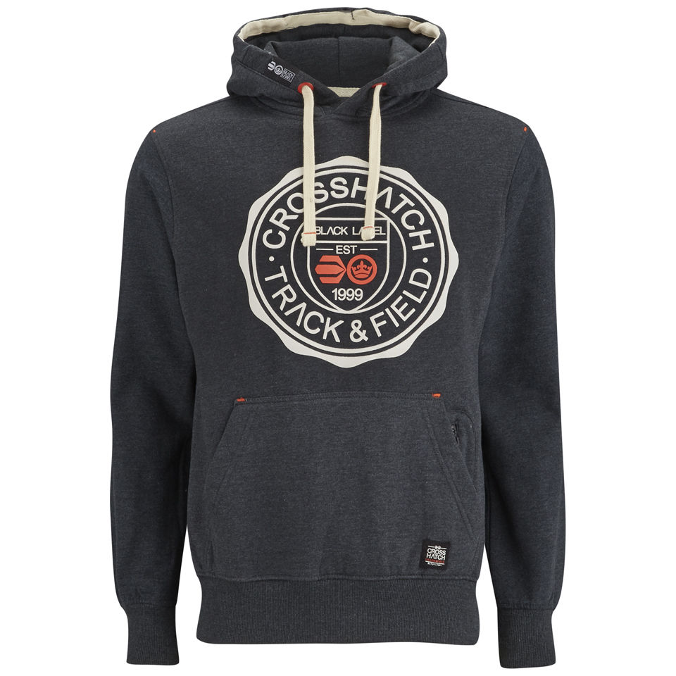 Crosshatch Men's Heyton Printed Hoody - Charcoal Marl Mens Clothing ...