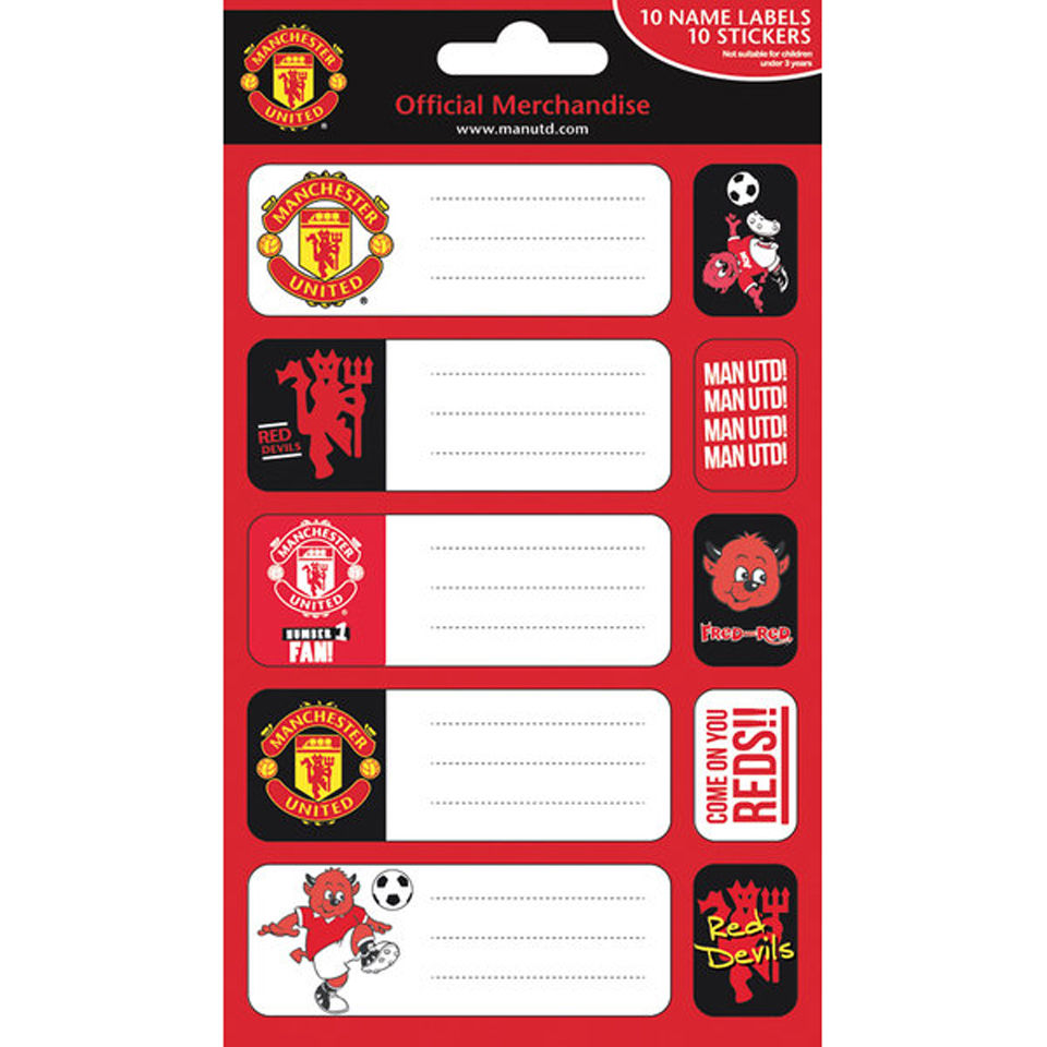 Manchester United Crests (Labels) Label Sticker Pack Merchandise Zavvi