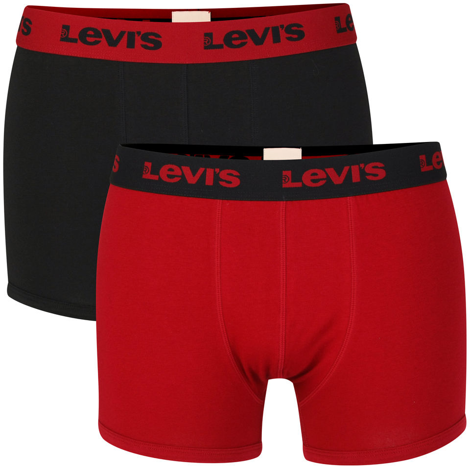 Levi's Men's 2-Pack Inglewood Boxer Shorts - Black/Red Mens Underwear ...