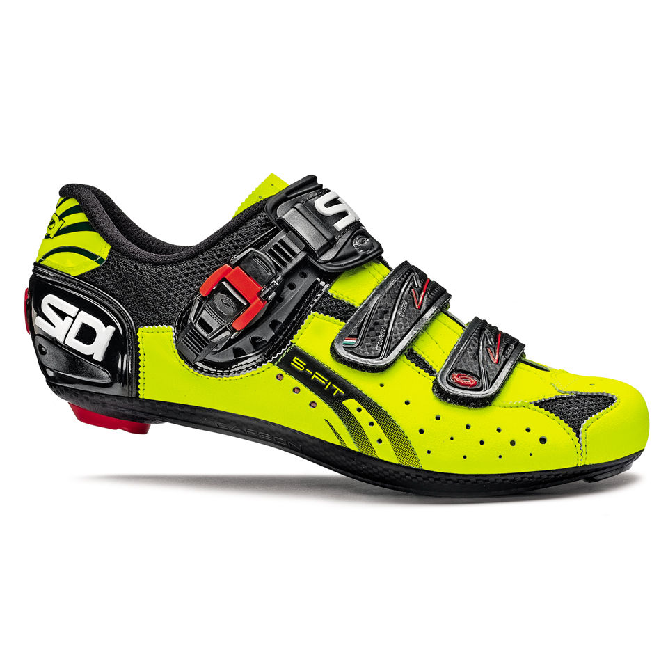 yellow sidi cycling shoes