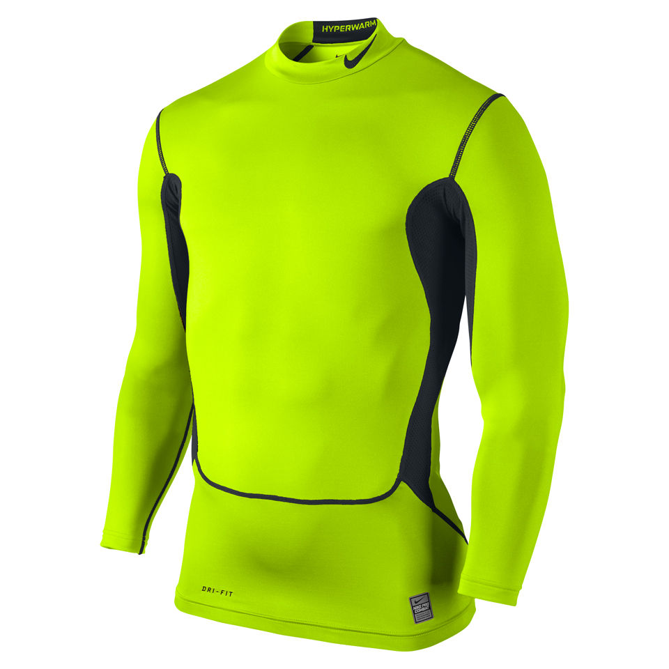 Download Nike Men's Hyperwarm Dri Fit Compression Mock Top - Volt ...