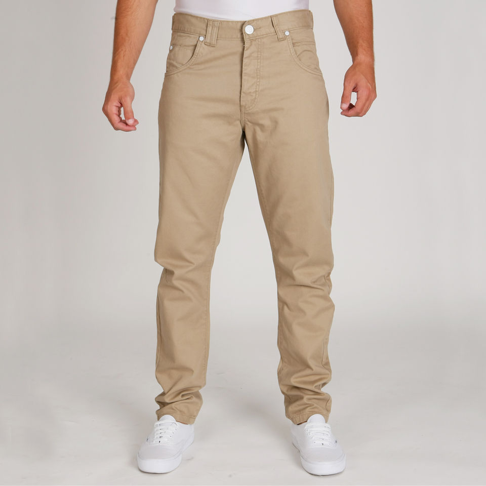 Enzo Men's EZ69 Arch Fit / Open Hem Jeans -Beige Mens Clothing | Zavvi