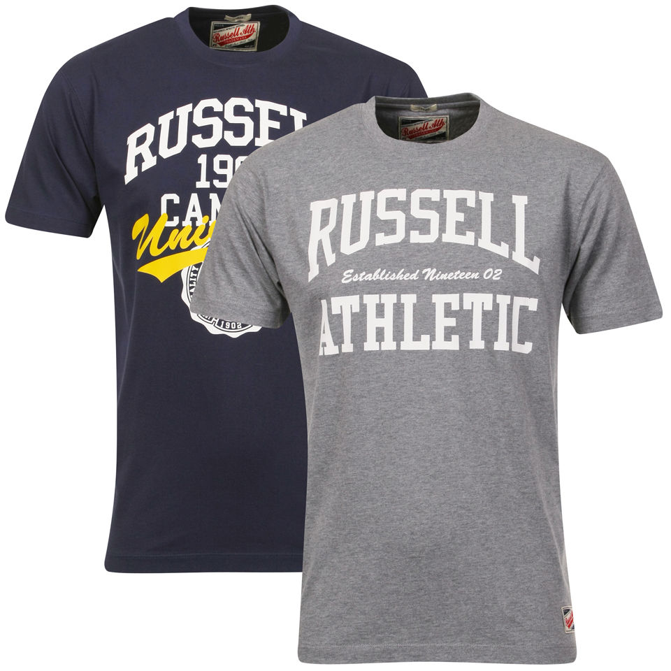 Russell Athletic Men's 2Pack Stanfill & Enosa TShirt Grey/Navy