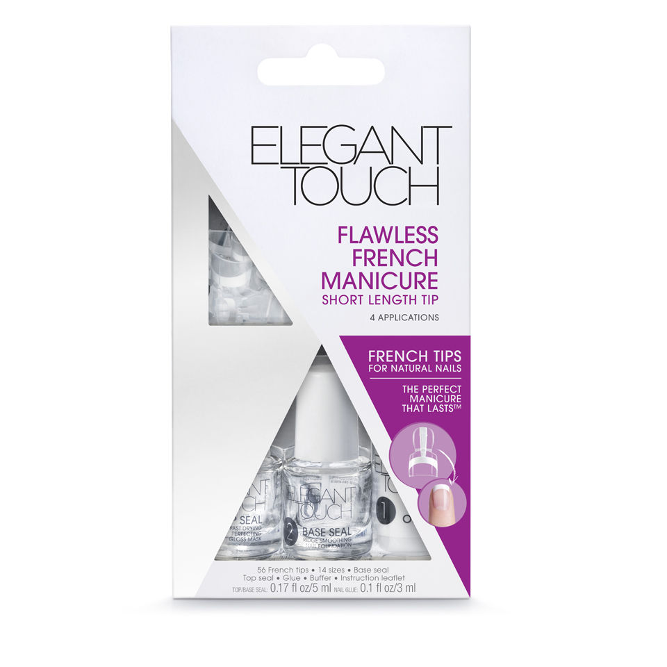 Elegant Touch French Manicure Wrap Kit Short Tip Free Shipping