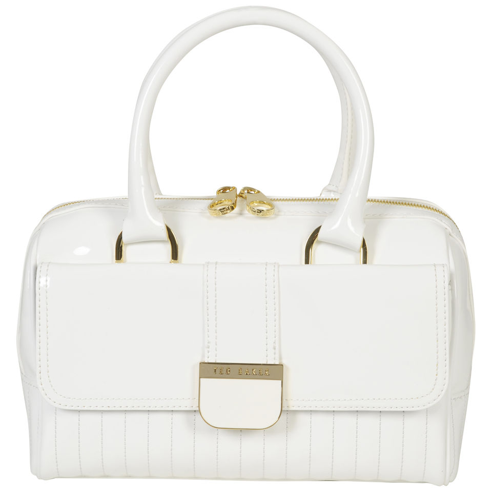 Ted Baker Women's Marquez Quilted Enamel Mini Bowler Bag White