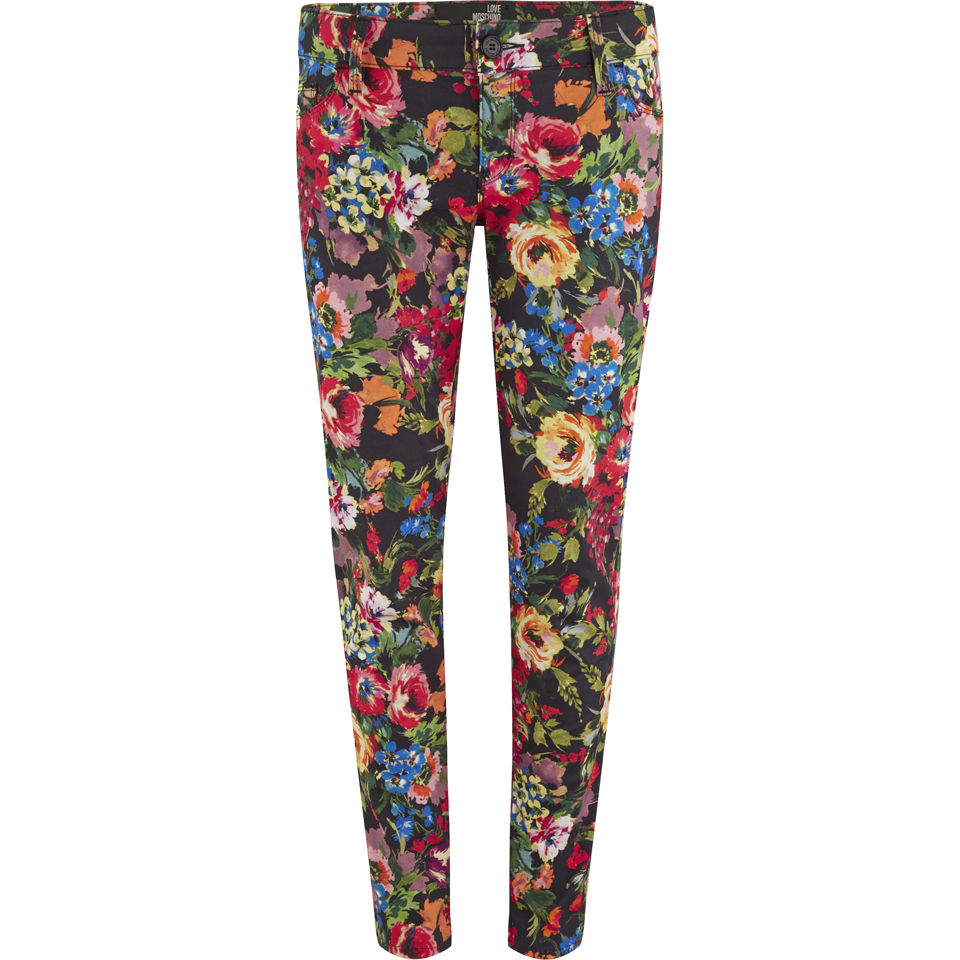 Love Moschino Women's Printed Flower Skinny Jeans - Multi - Free UK ...