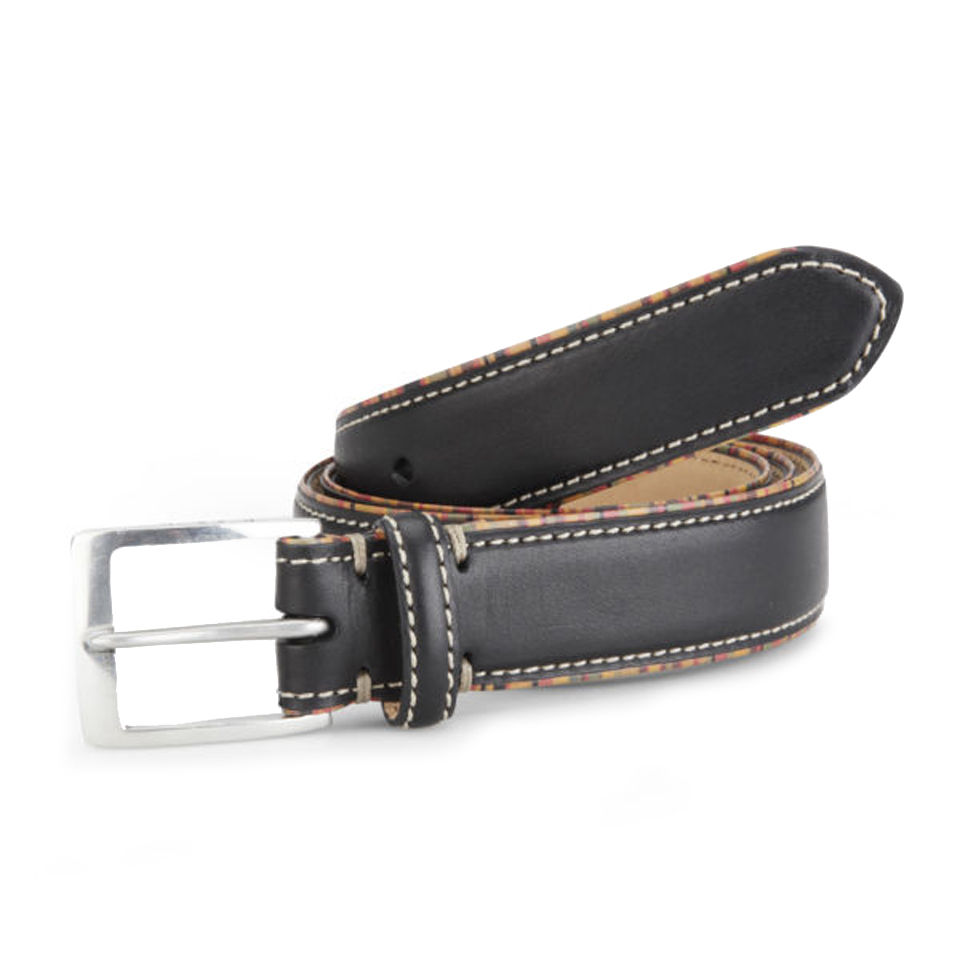 Paul Smith Accessories Men's Vintage Multi Stripe Leather Belt - Black ...