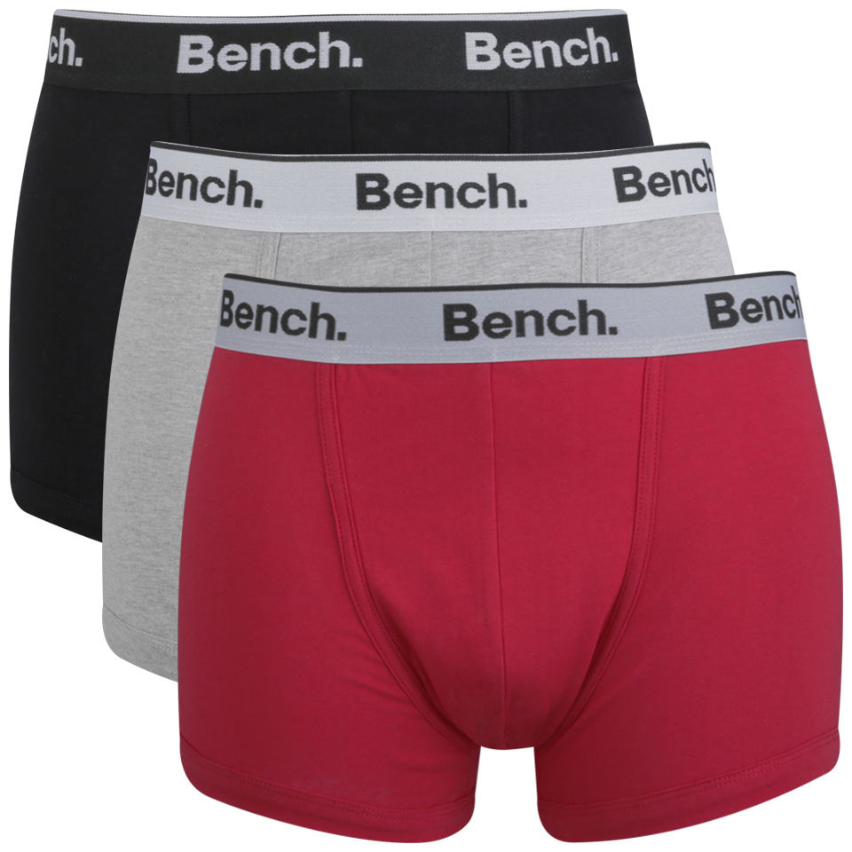 Bench Men's 3 Pack Boxers - Black/Grey Marl/Red Mens Underwear | Zavvi